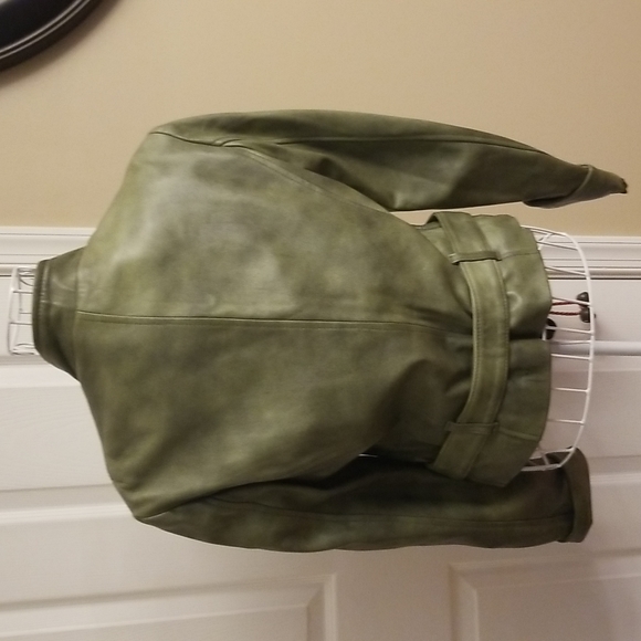 PELLE quality leather green jacket - Picture 8 of 16